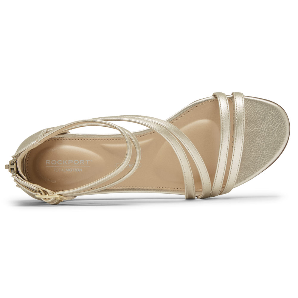 Sandálias Rockport Mulher Douradas - Total Motion Zandra Asymmetrical - 91263VTLE